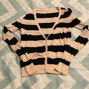 Victoria's Secret Black and Pink Striped Cardigan